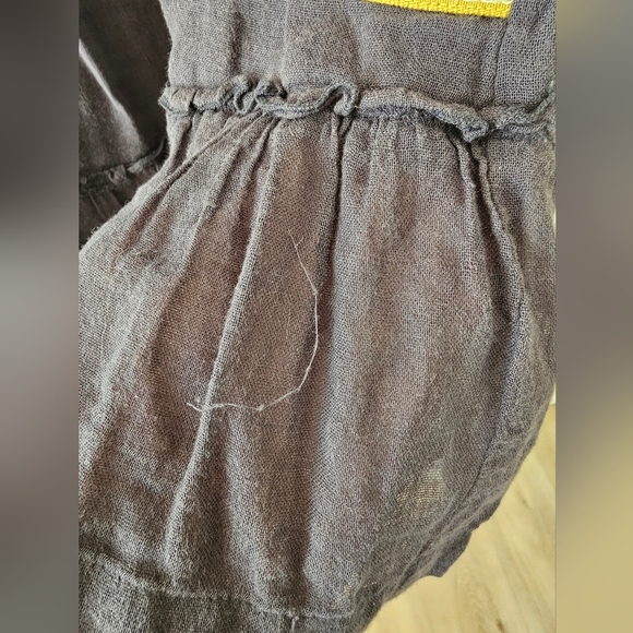 Velvet Gray Embroidered Sheer Dress Boho Festival Spring Pockets Size Small - Picture 11 of 11